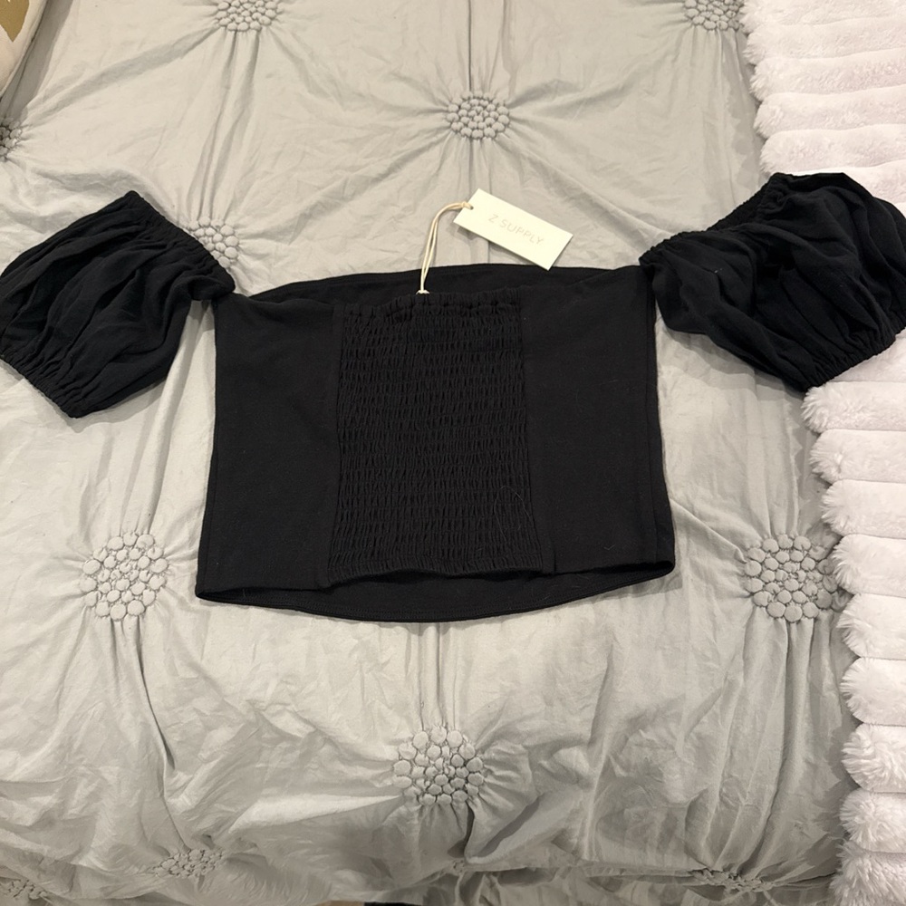 Z Supply, off the shoulder top, black, size small - brand new with tags